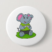 Elephant as Gamer Ronde Button 7,6 Cm (Voorkant)