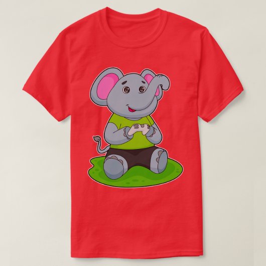 Elephant as Gamer T-shirt (Design voorkant)