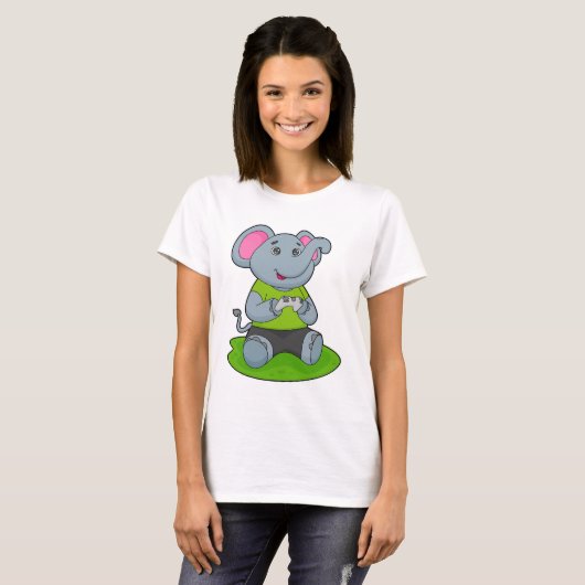 Elephant as Gamer T-shirt (Voorkant volledig)