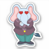 Elephant as Groom with Suit.PNG Sticker (Voorkant)