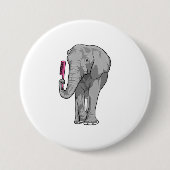 Elephant as Hairdresser with Comb Ronde Button 7,6 Cm (Voorkant)