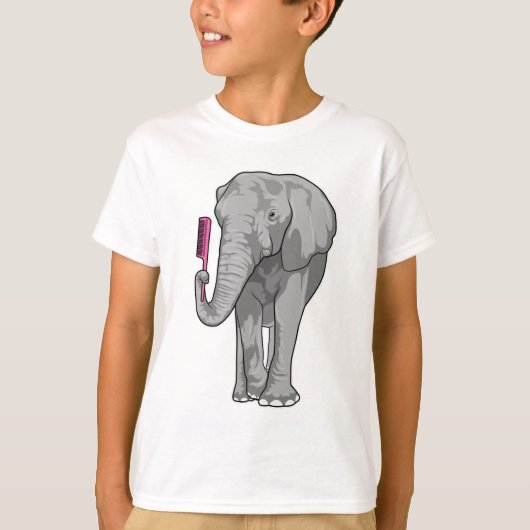 Elephant as Hairdresser with Comb T-shirt (Voorkant)