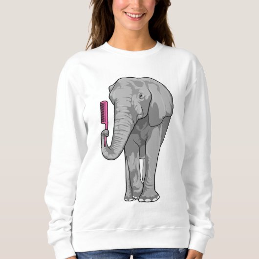 Elephant as Hairdresser with Comb Trui (Voorkant)