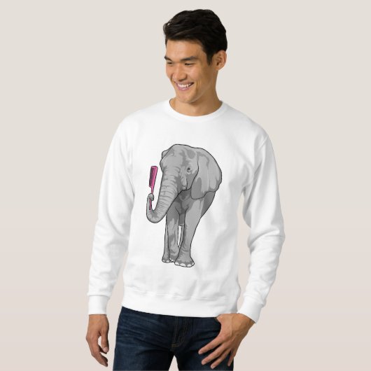 Elephant as Hairdresser with Comb Trui (Voorkant volledig)