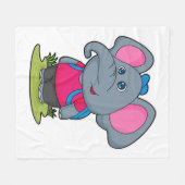 Elephant as Hiker with Backpack Fleece Deken (Voorkant (Horizontaal))