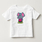 Elephant as Hiker with Backpack Kinder Shirts (Voorkant)