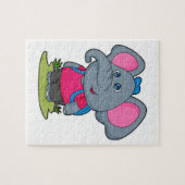 Elephant as Hiker with Backpack Legpuzzel (Horizontaal)