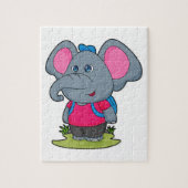 Elephant as Hiker with Backpack Legpuzzel (Verticaal)