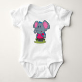 Elephant as Hiker with Backpack Romper (Voorkant)