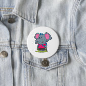 Elephant as Hiker with Backpack Ronde Button 7,6 Cm (In situ)