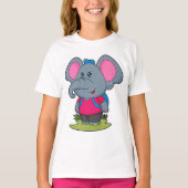 Elephant as Hiker with Backpack T-shirt (Voorkant)