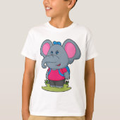 Elephant as Hiker with Backpack T-shirt (Voorkant)