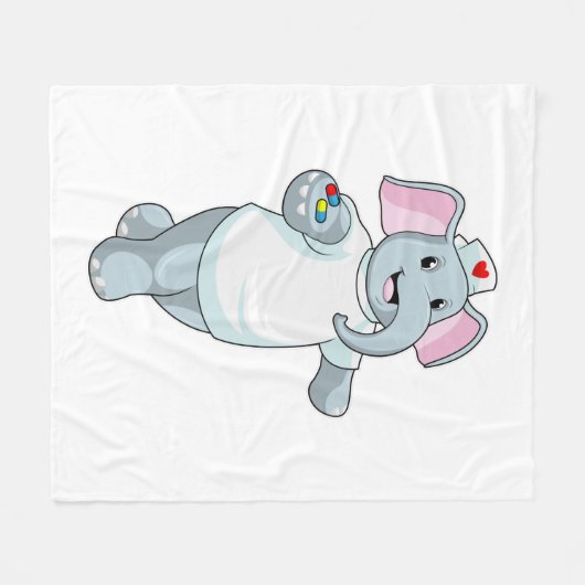 Elephant as Nurse with Medicine Fleece Deken (Voorkant (Horizontaal))