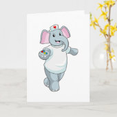 Elephant as Nurse with Medicine Kaart (Gele Bloem)
