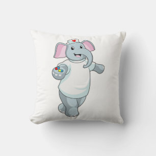 Elephant as Nurse with Medicine Kussen