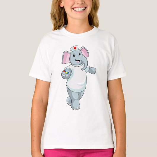 Elephant as Nurse with Medicine T-shirt (Voorkant)