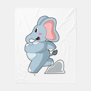 Elephant as Runner Fleece Deken