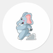 Elephant as Runner Ronde Sticker (Voorkant)