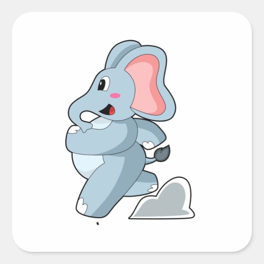Elephant as Runner Vierkante Sticker (Voorkant)