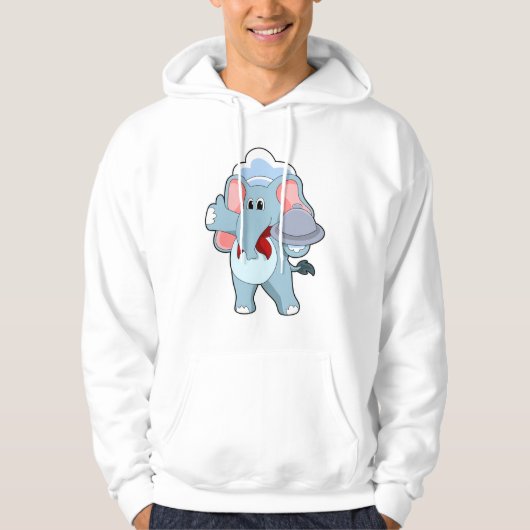 Elephant as Waiter with Platter Hoodie (Voorkant)