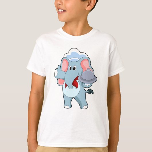 Elephant as Waiter with Platter T-shirt (Voorkant)