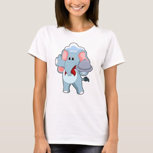 Elephant as Waiter with Platter T-shirt (Voorkant)
