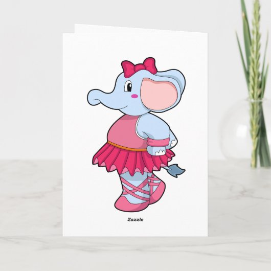 Elephant at Ballet with Skirt Kaart (Achterkant)