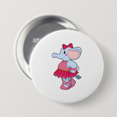 Elephant at Ballet with Skirt Ronde Button 7,6 Cm (Voorkant /achterkant)