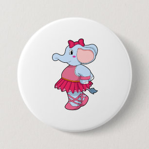 Elephant at Ballet with Skirt Ronde Button 7,6 Cm