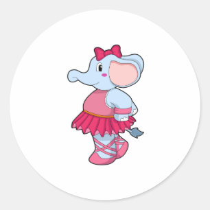 Elephant at Ballet with Skirt Ronde Sticker