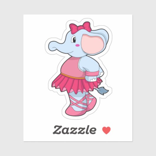 Elephant at Ballet with Skirt Sticker (Vel)