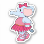 Elephant at Ballet with Skirt Sticker (Voorkant)