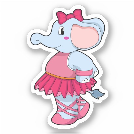 Elephant at Ballet with Skirt Sticker (Voorkant)