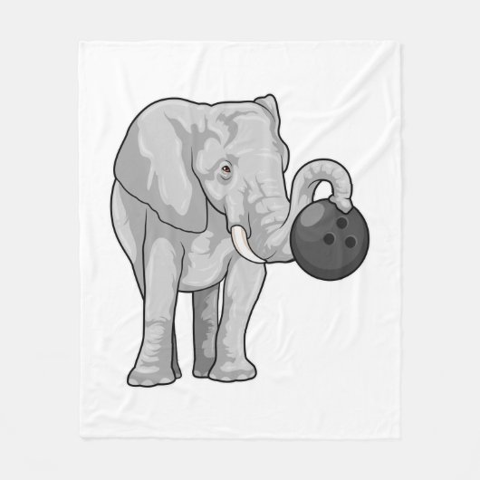 Elephant at Bowling with Bowling ball Fleece Deken (Voorkant)