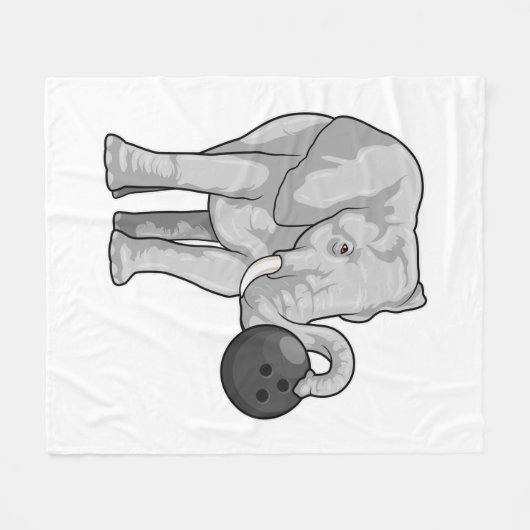 Elephant at Bowling with Bowling ball Fleece Deken (Voorkant (Horizontaal))