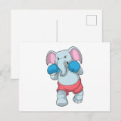 Elephant at Boxing with Boxing gloves Briefkaart (Voorkant / Achterkant)