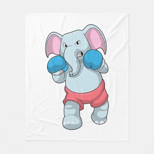 Elephant at Boxing with Boxing gloves Fleece Deken (Voorkant)