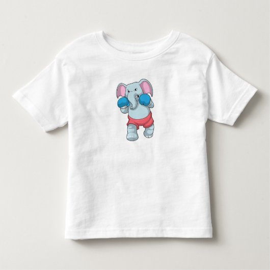 Elephant at Boxing with Boxing gloves Kinder Shirts (Voorkant)