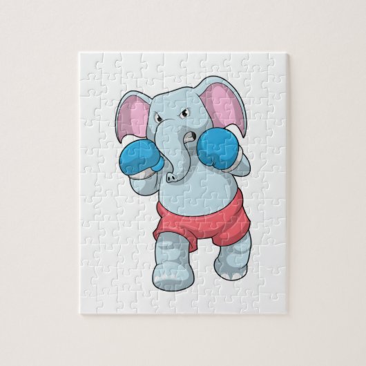 Elephant at Boxing with Boxing gloves Legpuzzel (Verticaal)