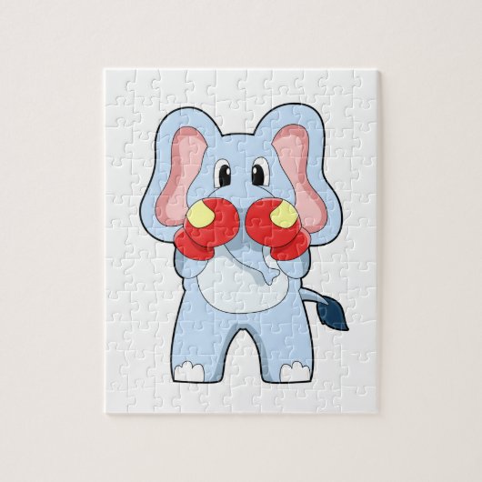 Elephant at Boxing with Boxing gloves Legpuzzel (Verticaal)