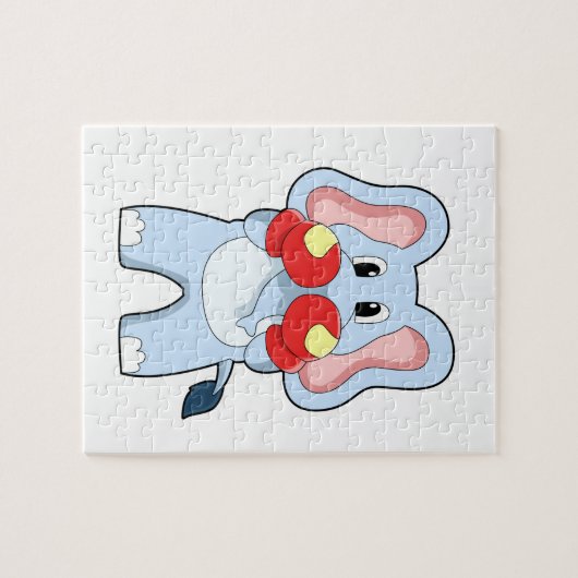 Elephant at Boxing with Boxing gloves Legpuzzel (Horizontaal)