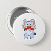 Elephant at Boxing with Boxing gloves Ronde Button 7,6 Cm (Voorkant /achterkant)