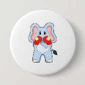 Elephant at Boxing with Boxing gloves Ronde Button 7,6 Cm (Voorkant)