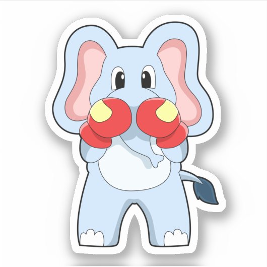 Elephant at Boxing with Boxing gloves Sticker (Voorkant)