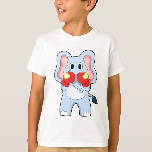 Elephant at Boxing with Boxing gloves T-shirt (Voorkant)