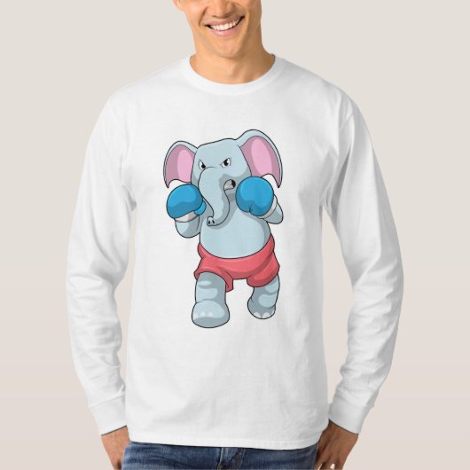 Elephant at Boxing with Boxing gloves T-shirt (Voorkant)