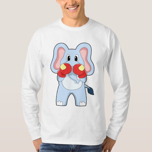 Elephant at Boxing with Boxing gloves T-shirt (Voorkant)