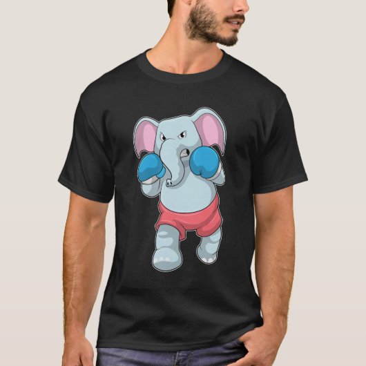 Elephant at Boxing with Boxing gloves T-shirt (Voorkant)