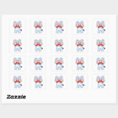 Elephant at Boxing with Boxing gloves Vierkante Sticker (Vel)
