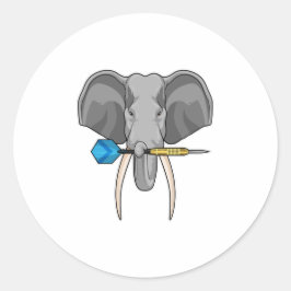 Elephant at Darts with Dart Ronde Sticker
